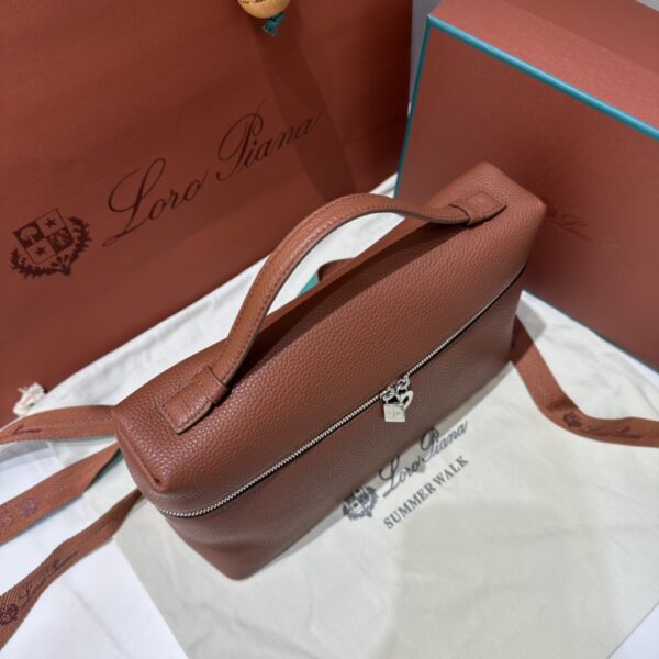 Extra pocket leather handbag Loro Piana Brown in Leather