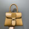DELVAUX Grained Calfskin Mini Brillant Satchel brown1431298 |