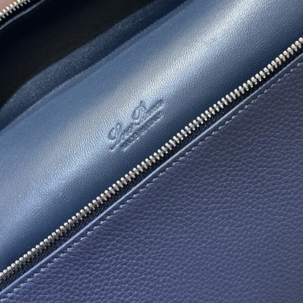 Extra pocket leather handbag Loro Piana Blue in Leather