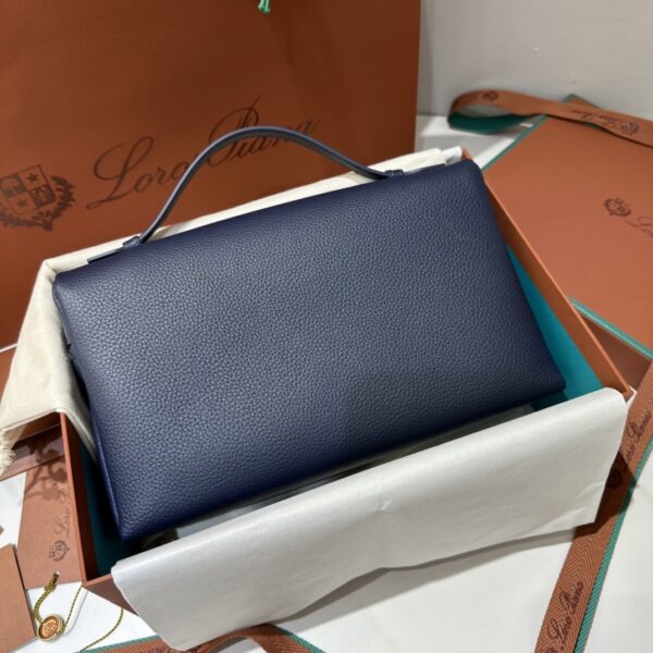 Extra pocket leather handbag Loro Piana Blue in Leather