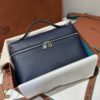 Extra pocket leather handbag Loro Piana Blue in Leather