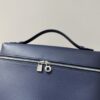 Extra pocket leather handbag Loro Piana Blue in Leather