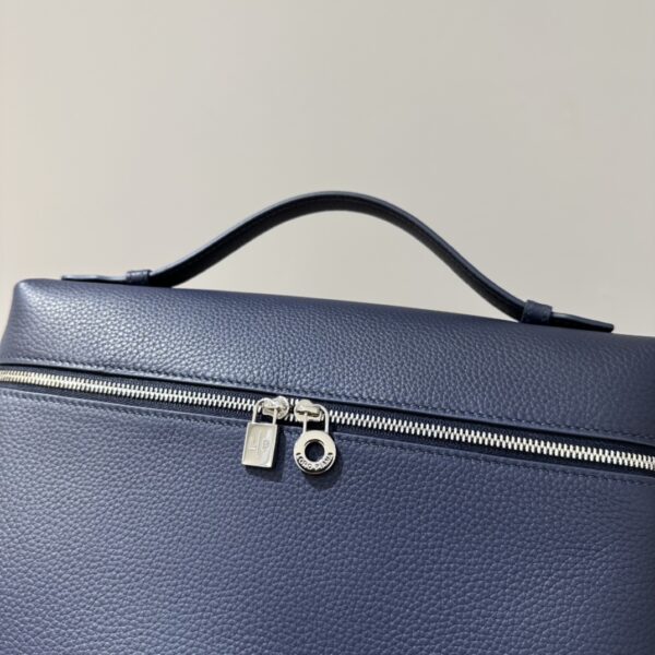 Extra pocket leather handbag Loro Piana Blue in Leather