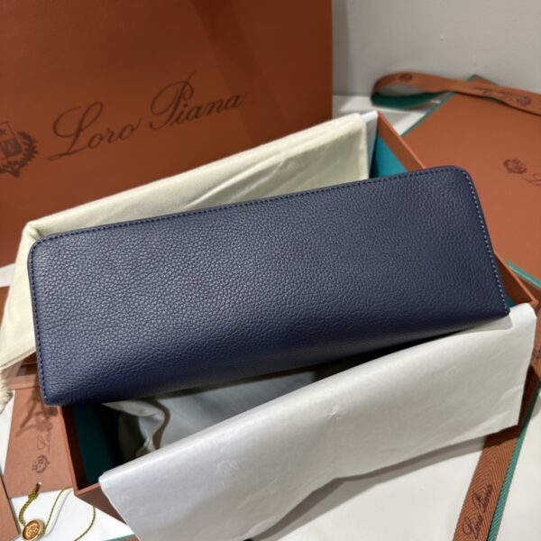 Extra pocket leather handbag Loro Piana Blue in Leather