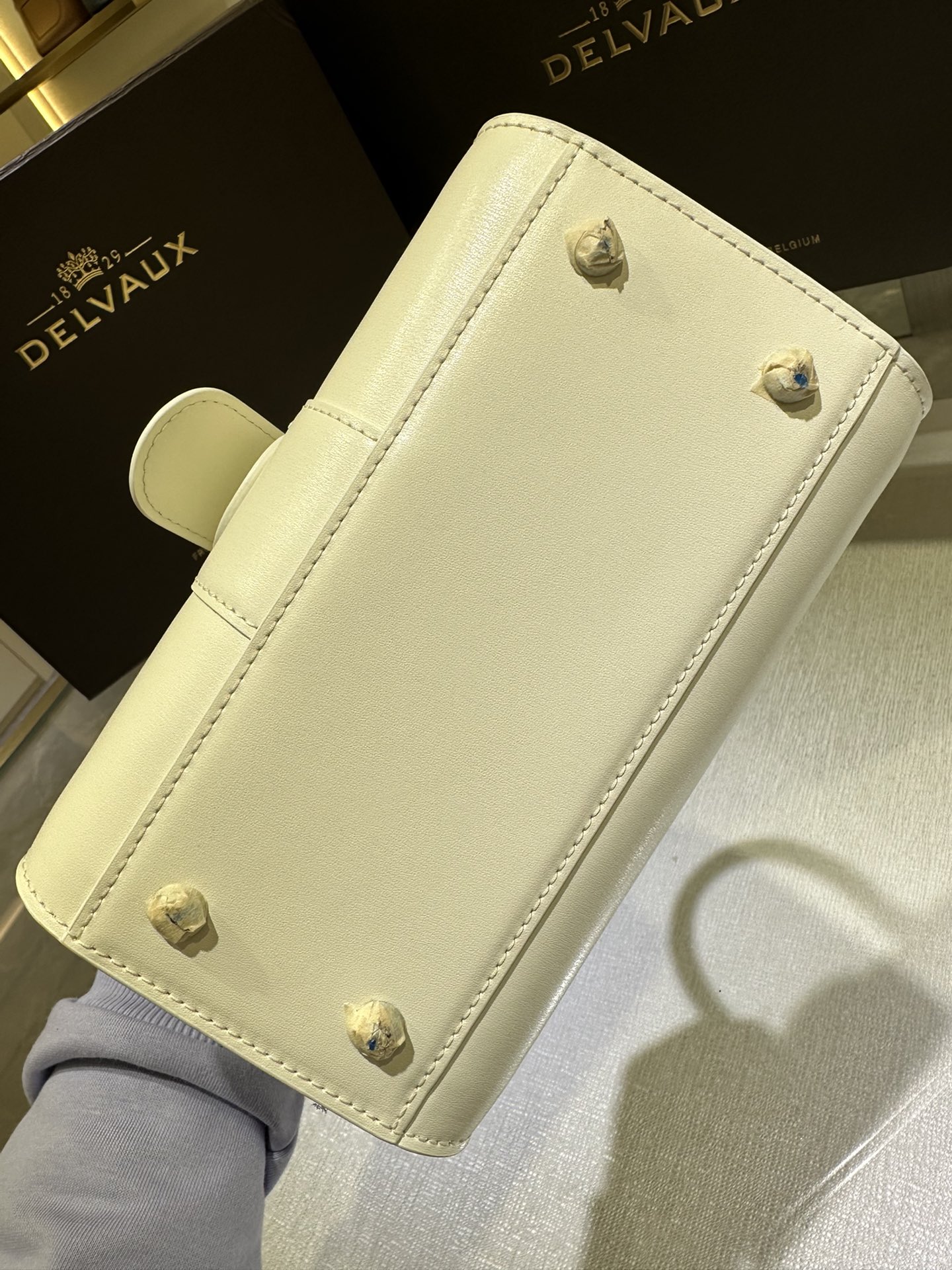 DELVAUX Box Calfskin Mini Brillant Satchel Ivory white1150223