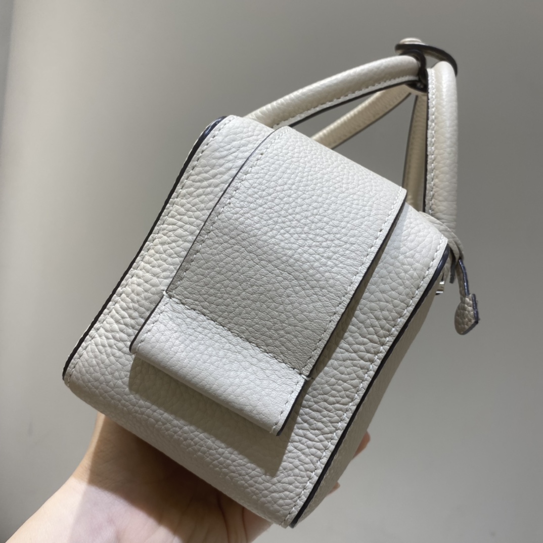 Delvaux Cool Box MM Leather Shoulder Bag White Pony-style