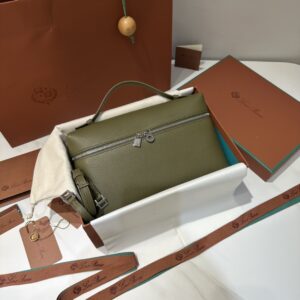 Loro Piana Clutch Bag Tas Pouch Loro Piana 19 Green dark