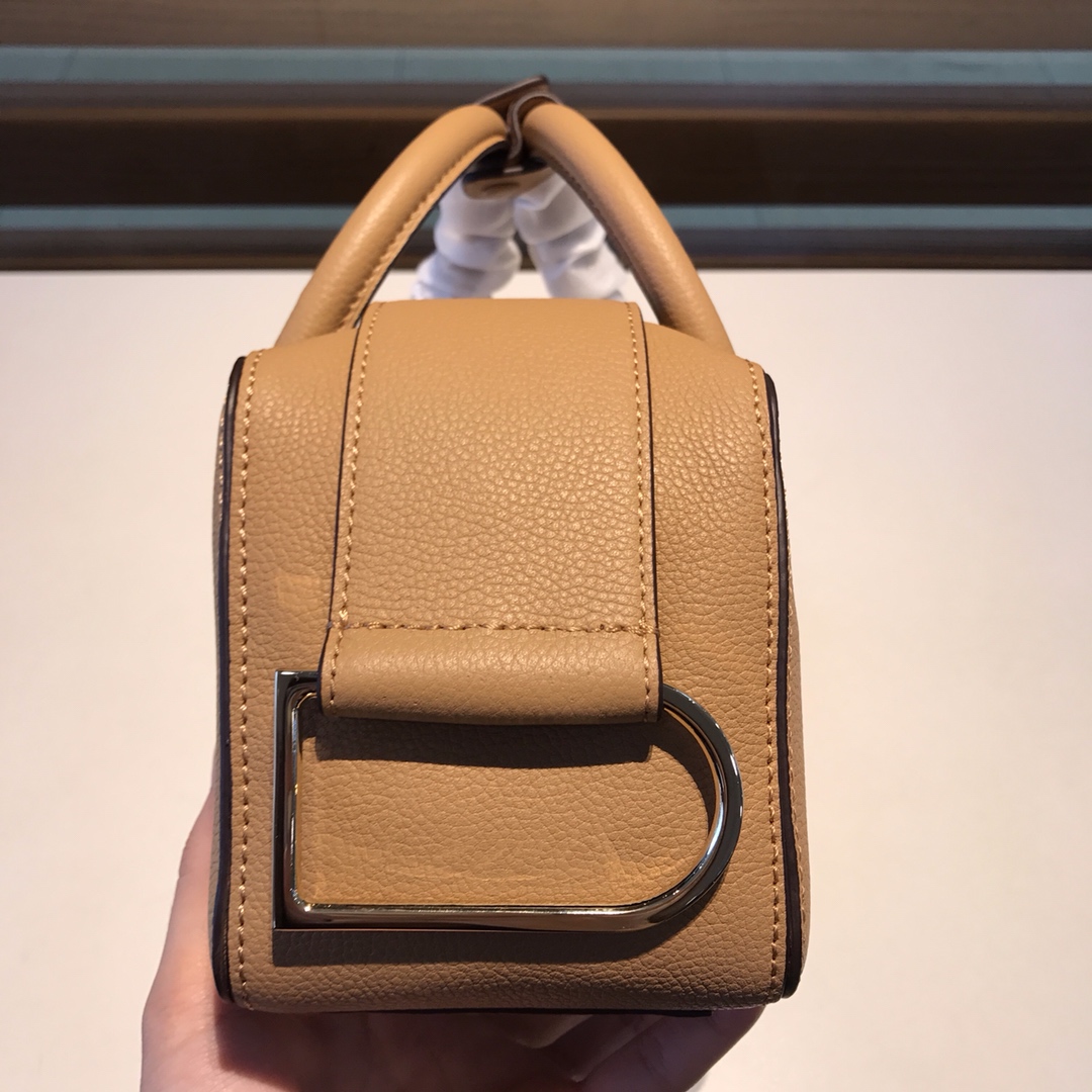 Delvaux Cool Box MM in Taurillon Soft Grained Calfskin brown