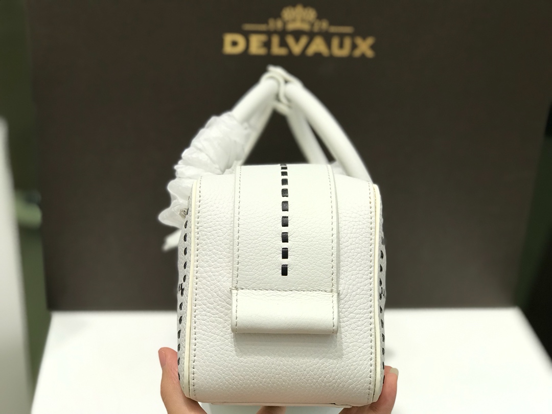Delvaux Cool Box Mini Hippy - Black /whiteHandle Bags, Handbags -