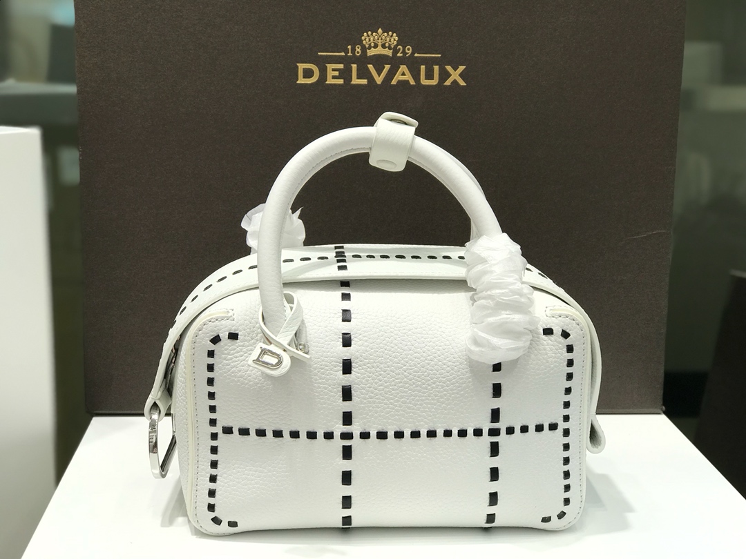 Delvaux Cool Box Mini Hippy – Black /whiteHandle Bags, Handbags –