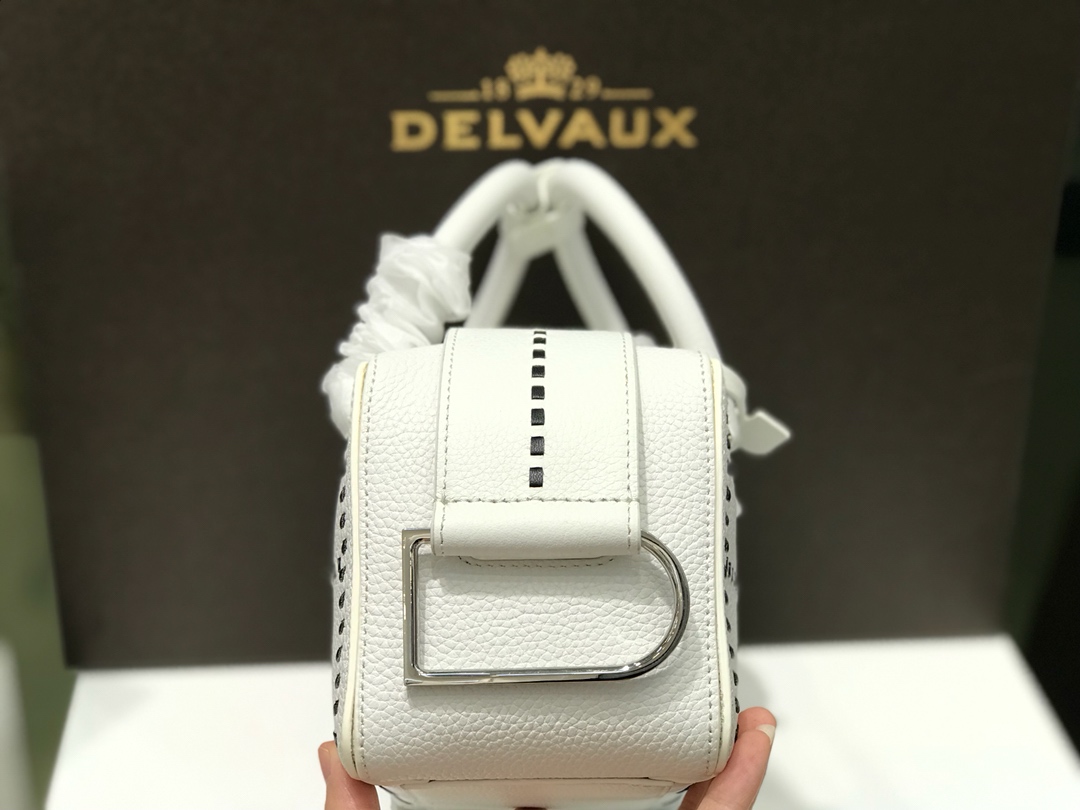 Delvaux Cool Box Mini Hippy - Black /whiteHandle Bags, Handbags -
