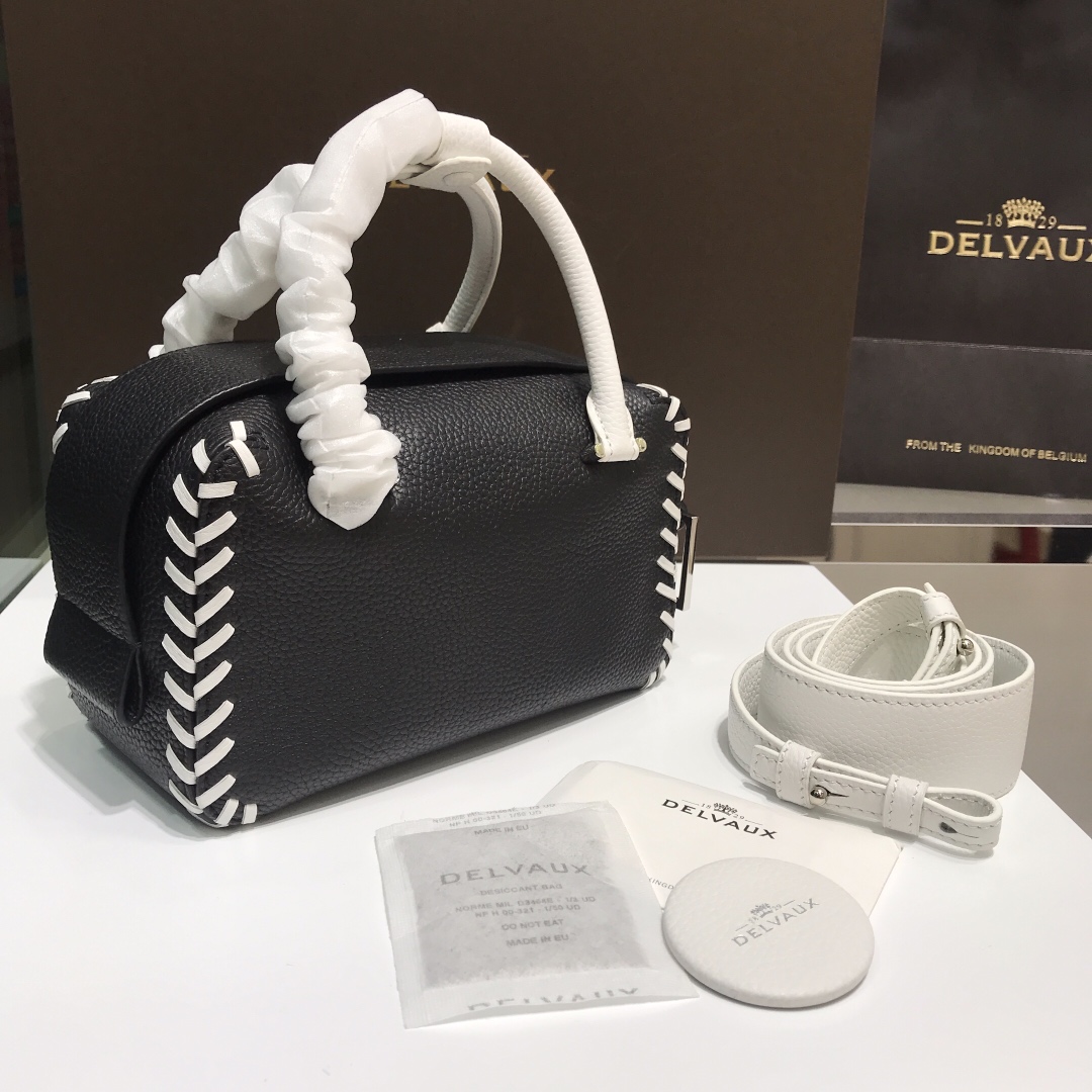 Cool box leather handbag Delvaux Multicolour in Leather bag black