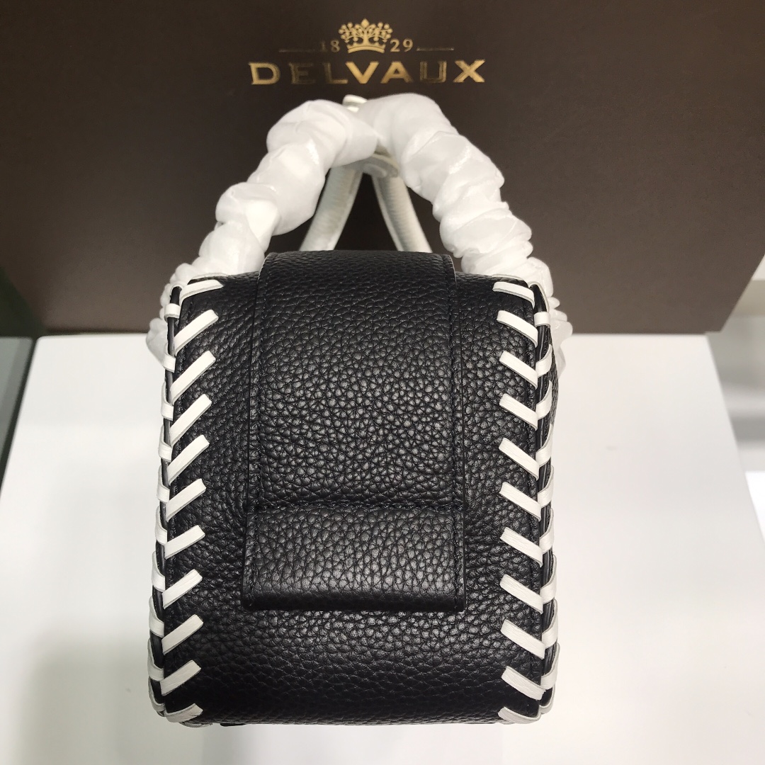 Cool box leather handbag Delvaux Multicolour in Leather bag black