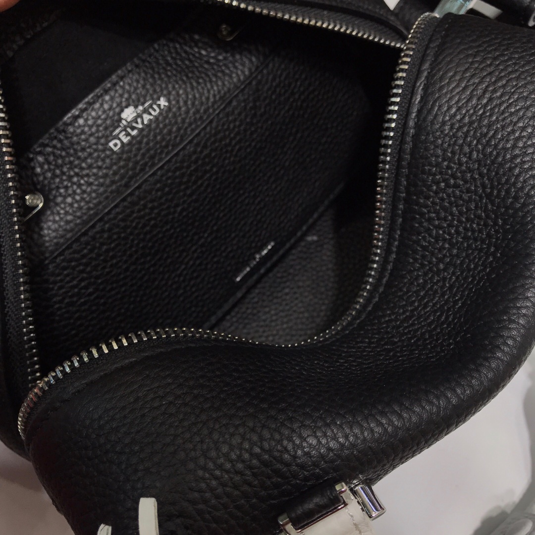 Cool box leather handbag Delvaux Multicolour in Leather bag black