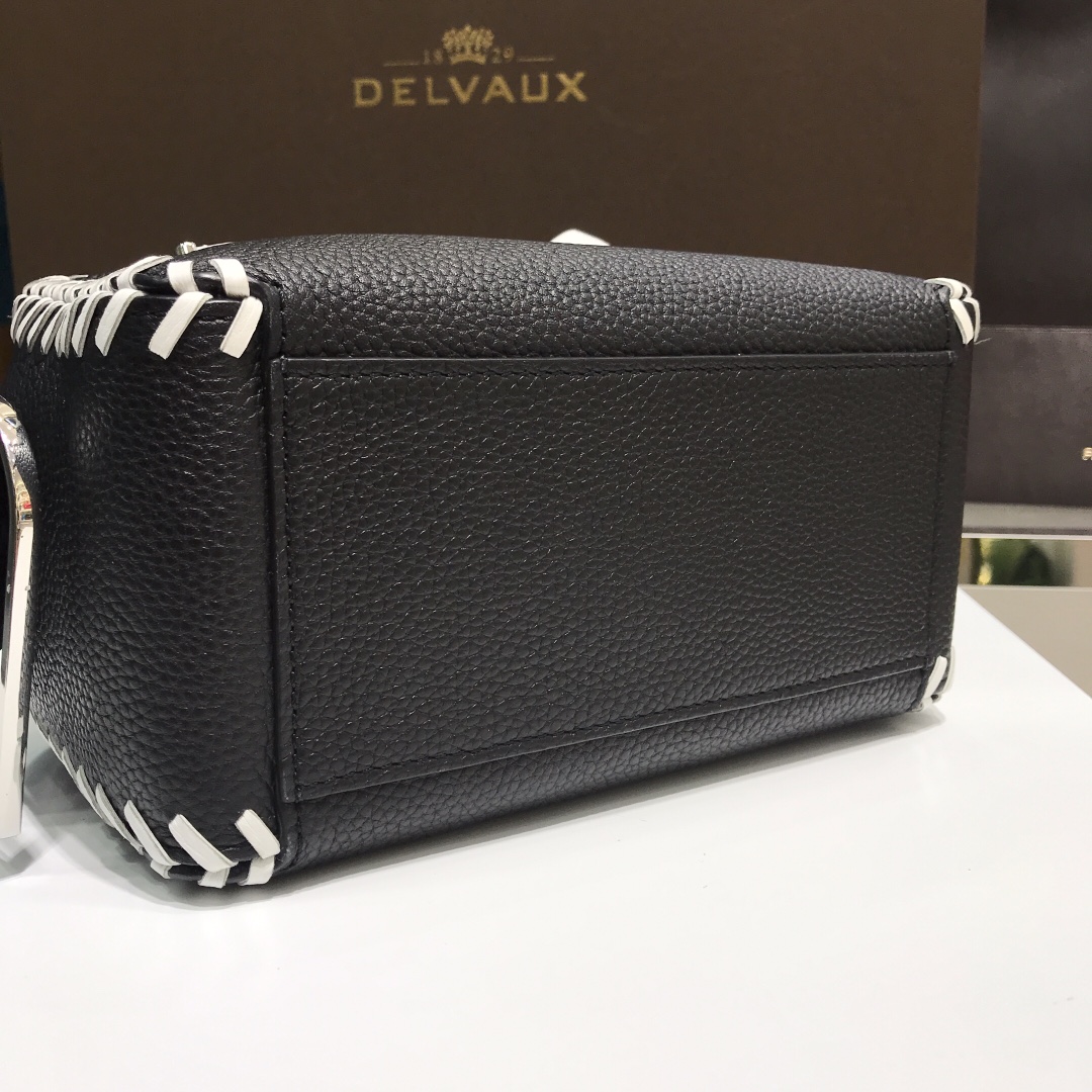 Cool box leather handbag Delvaux Multicolour in Leather bag black