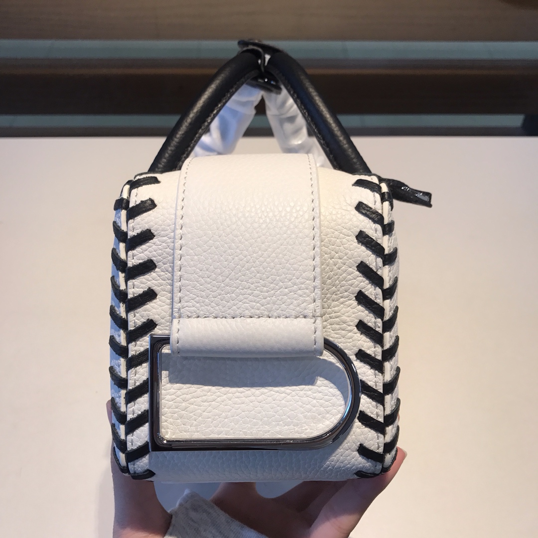 Delvaux Cool Box Mini Hippy - Black /whiteHandle Bags, Handbags -