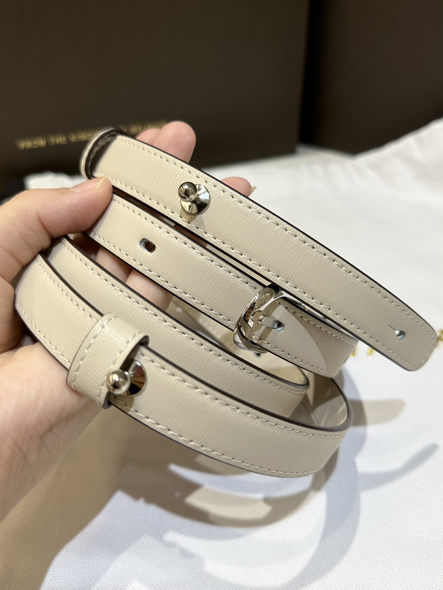 DELVAUX Box Calfskin Mini Brillant Satchel Ivory 1172448