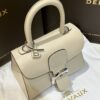DELVAUX Box Calfskin Mini Brillant Satchel Ivory 1172448