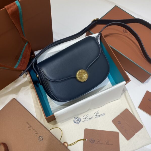 Loro Piana Small Ghiera bag Smooth Calfskin Koi Fish/Blue Navy