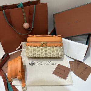 Loro Piana Extra Pocket L19 East-West wicker Rattan Malt-Sun