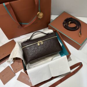 Extra pocket leather crossbody bag Loro Piana brown in Leath