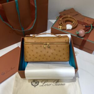 Extra pocket leather crossbody bag Loro Piana brown  in Leath