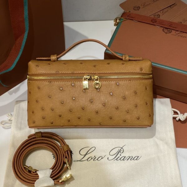 Extra pocket leather crossbody bag Loro Piana brown  in Leath