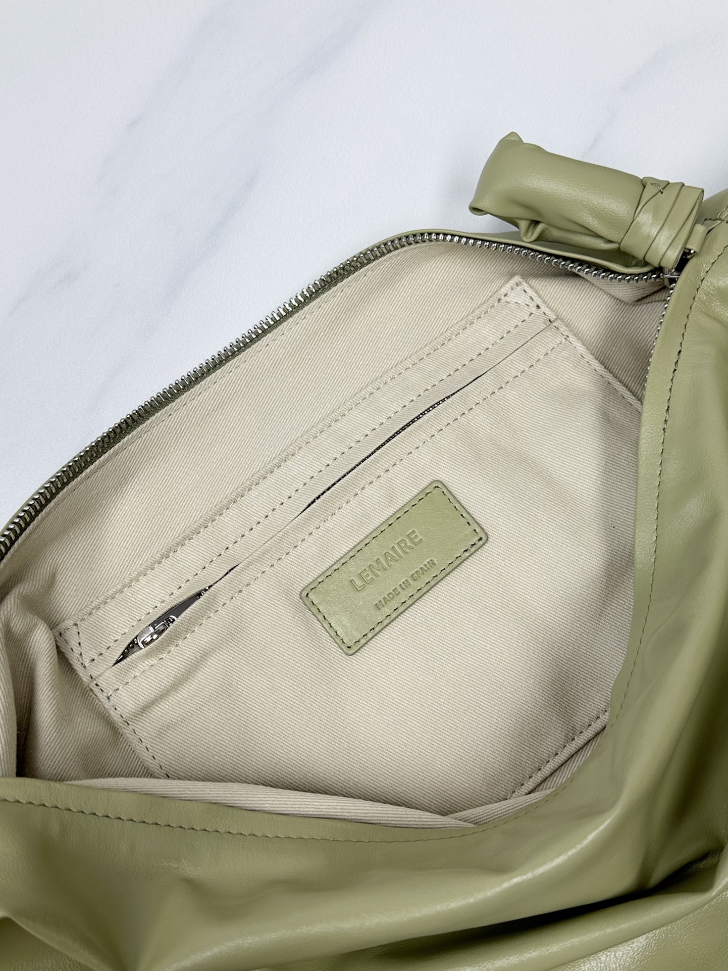 Large Soft Croissant Paper Leather Bag - LEMAIRE