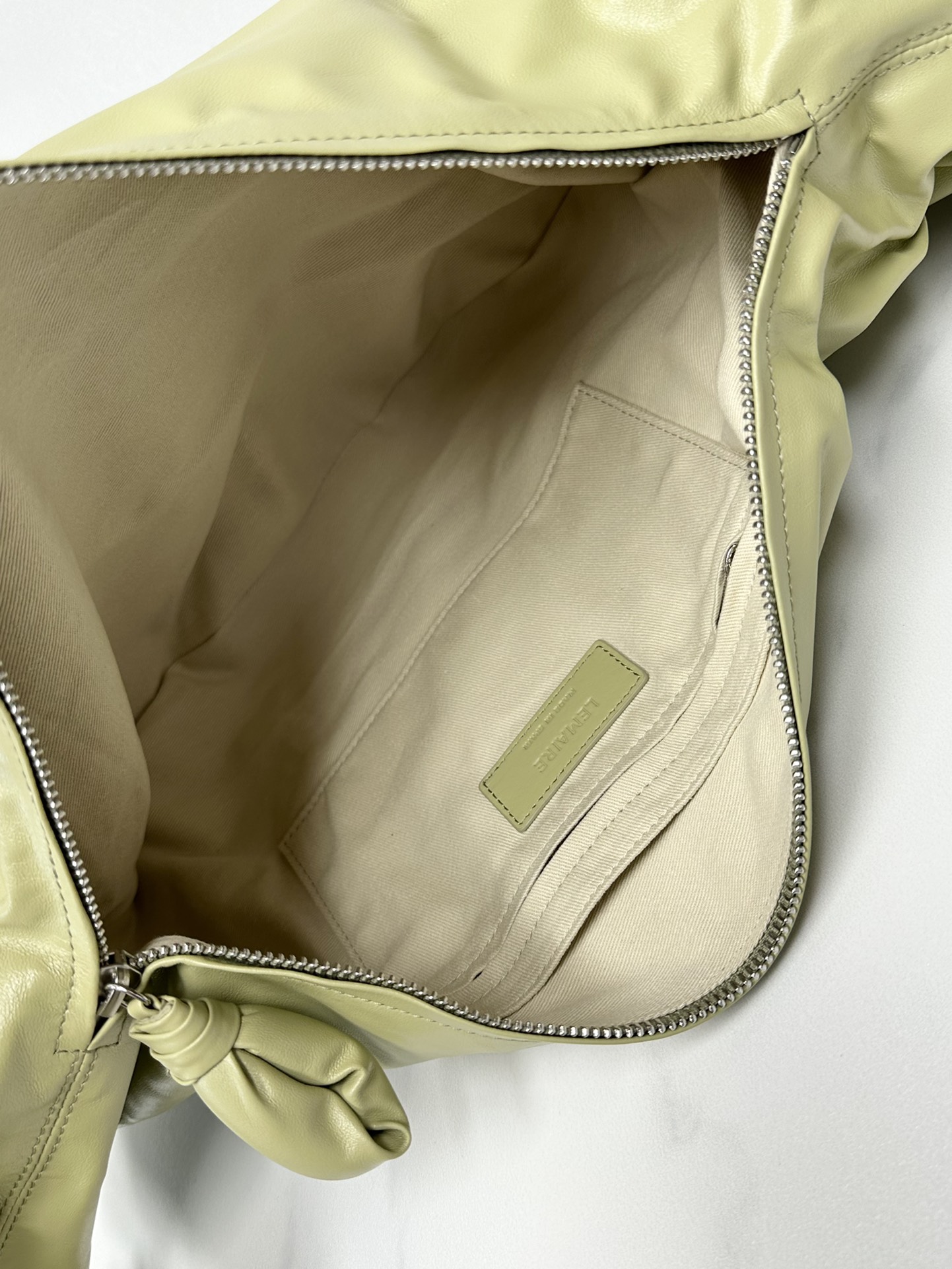 Large Soft Croissant Paper Leather Bag - LEMAIRE