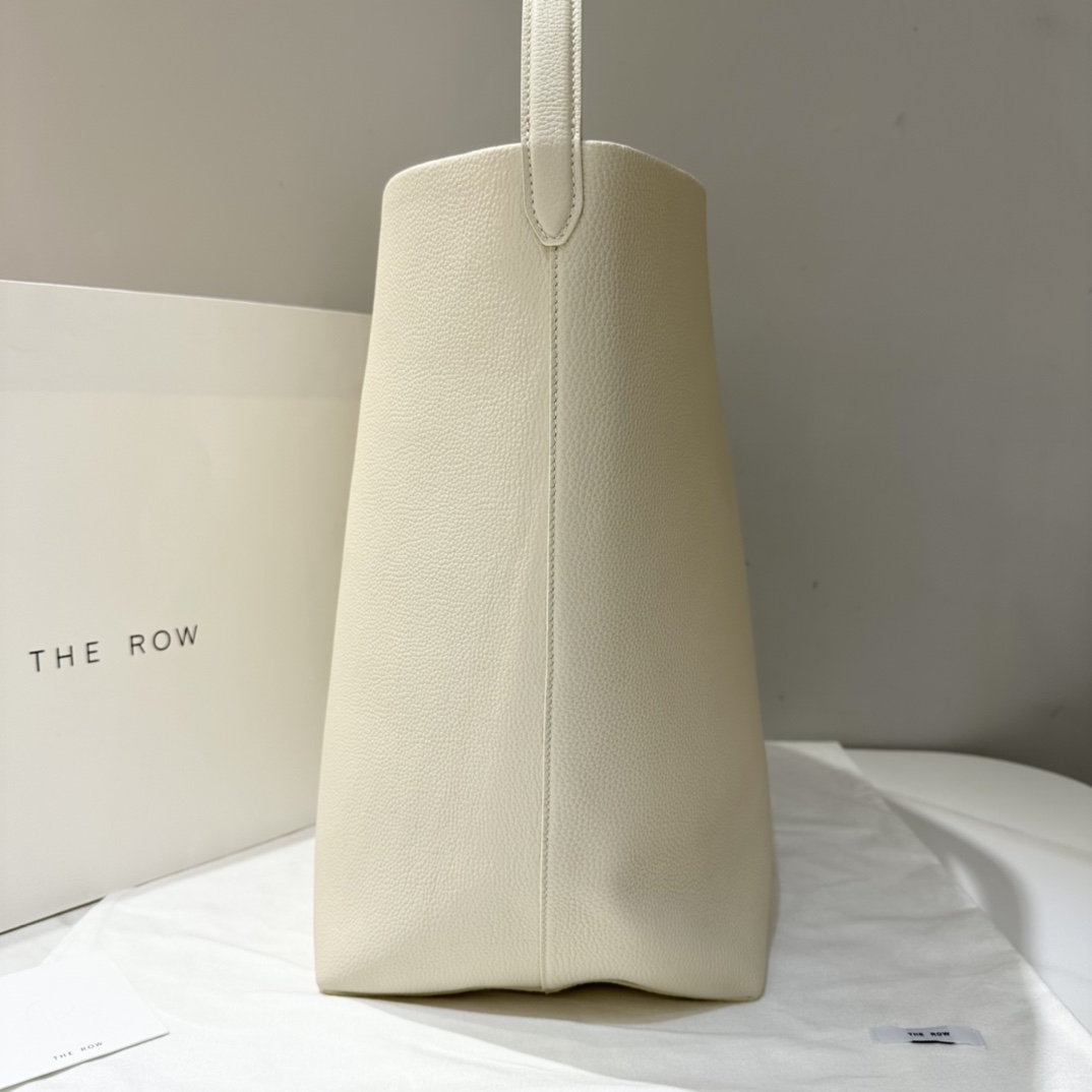 Beige Large N/S Park Leather Tote | THE ROW