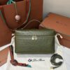 Extra pocket leather crossbody bag Loro Piana green dark  in Leath