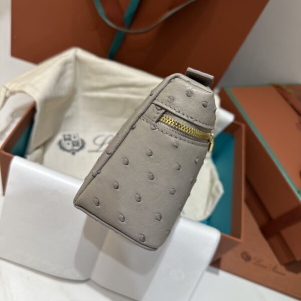 Extra pocket leather crossbody bag Loro Piana gray in Leath