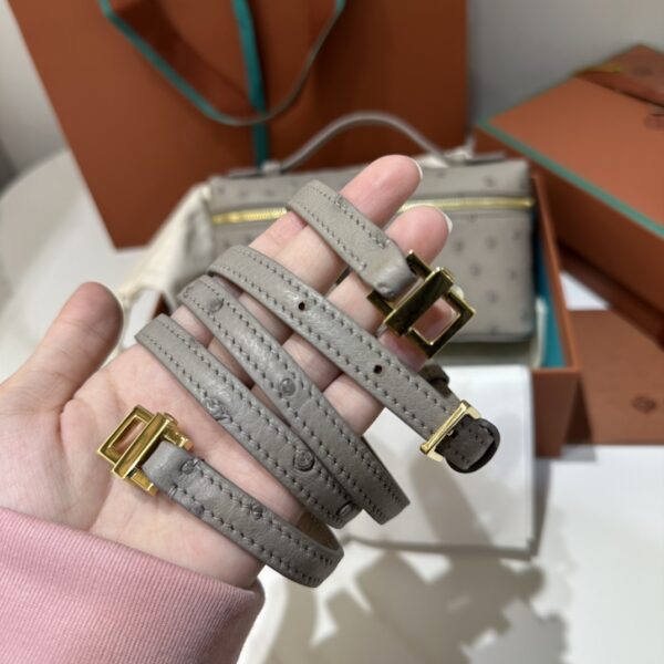 Extra pocket leather crossbody bag Loro Piana gray in Leath