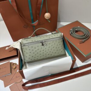 Extra pocket leather crossbody bag Loro Piana green in Leath