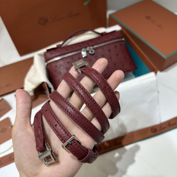 Extra pocket leather crossbody bag Loro Piana dark red in Leath