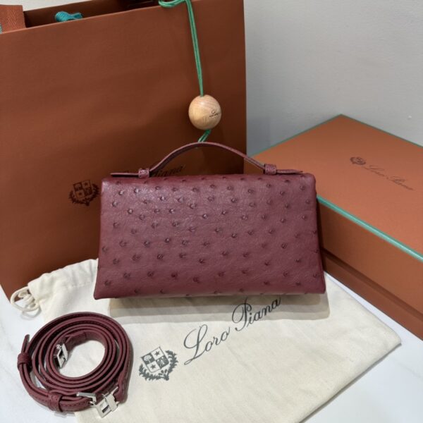 Extra pocket leather crossbody bag Loro Piana dark red in Leath