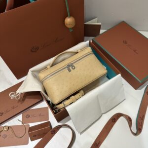 Extra pocket leather crossbody bag Loro Piana Beige in Leath