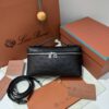 Extra Pocket L27 Ostrich Leather Whisper black- Loro Piana