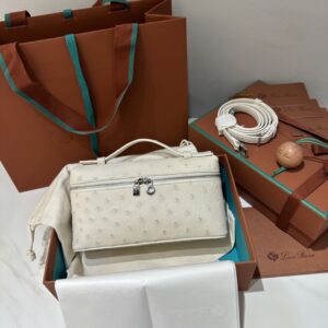 Extra pocket leather crossbody bag Loro Piana white in Leath