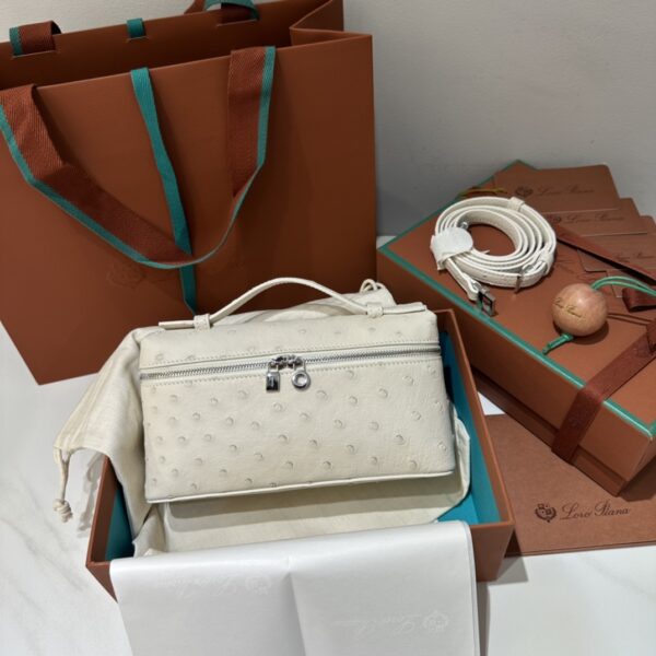 Extra pocket leather crossbody bag Loro Piana white in Leath