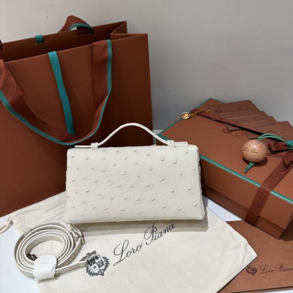 Extra pocket leather crossbody bag Loro Piana white in Leath