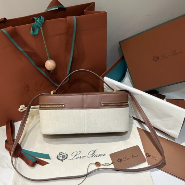 Loro Piana Extra Bag L27 Cotton, Linen Natural/Caramel Sugar/Sun Go