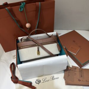 Loro Piana Extra Bag L27 Cotton, Linen Natural/Caramel Sugar/Sun Go