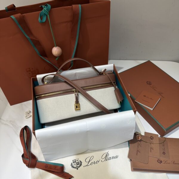 Loro Piana Extra Bag L27 Cotton, Linen Natural/Caramel Sugar/Sun Go