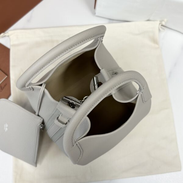 Bale Micro leather crossbody bag in gray - Loro Piana |