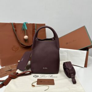 Loro Piana Burgundy Leather Veilback Small bag Loro Piana |