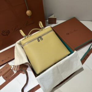 Loro Piana Extra Pocket backpack L23.5 – Grained Calfskin yelow