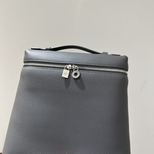 Loro Piana Extra Pocket backpack L23.5 - Grained Calfskin dark gray