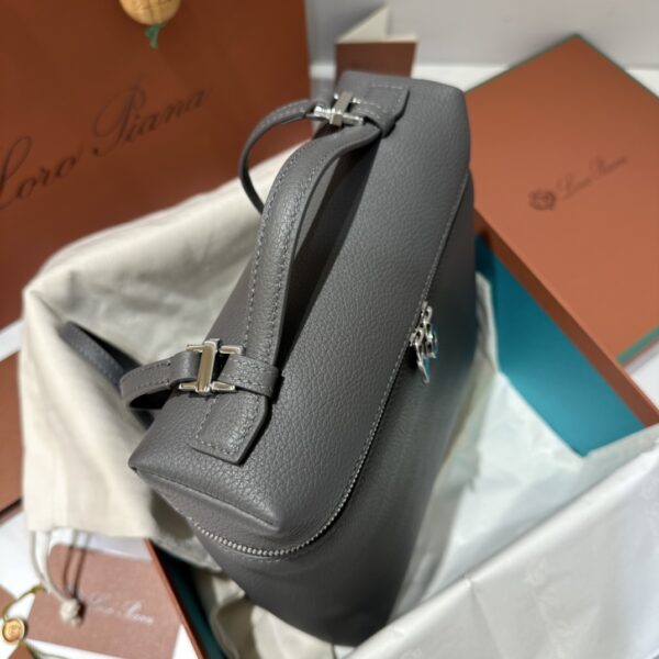 Loro Piana Extra Pocket backpack L23.5 - Grained Calfskin dark gray