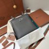 Loro Piana Extra Pocket backpack L23.5 - Grained Calfskin dark gray
